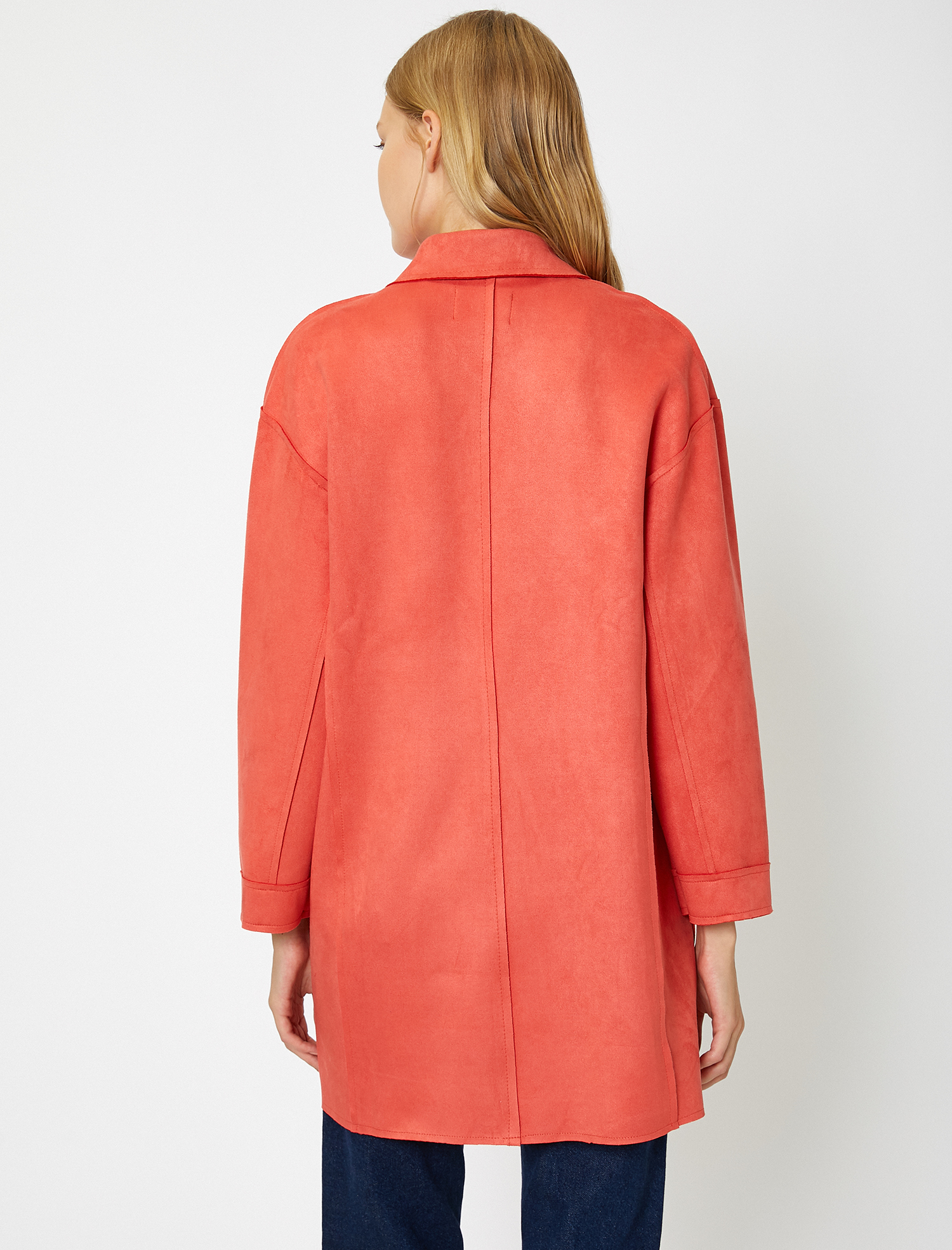   Süet Görünümlü Trençkot