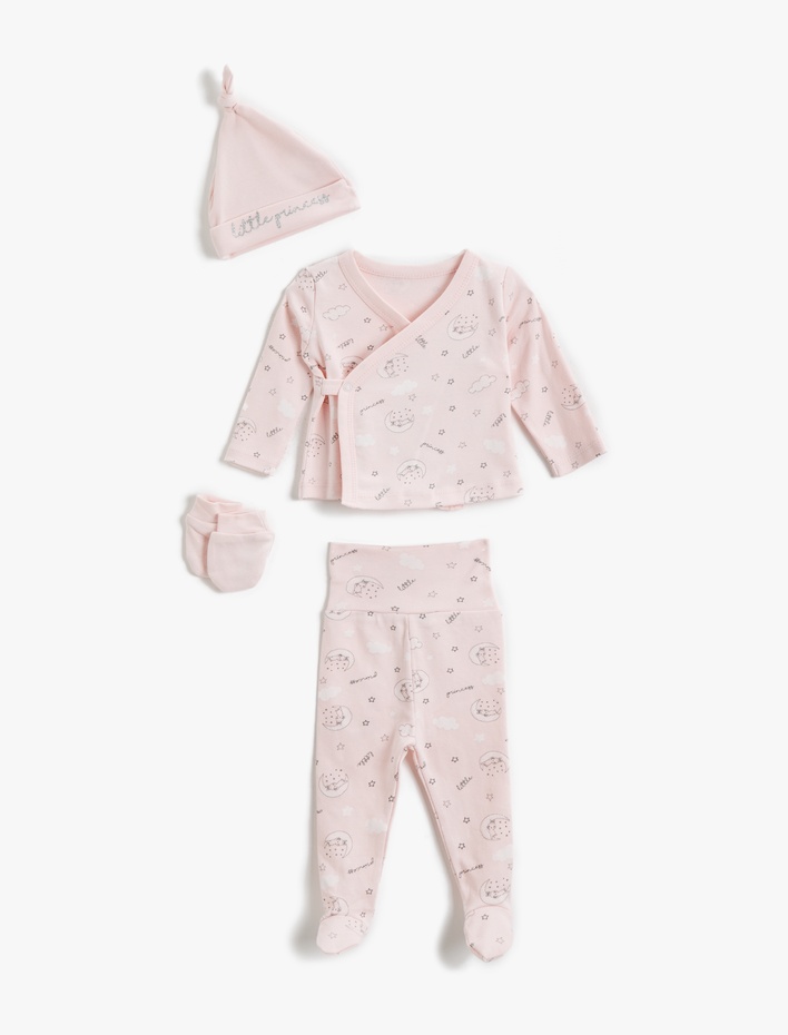 Kız Bebek Baskılı Takım Pamuklu