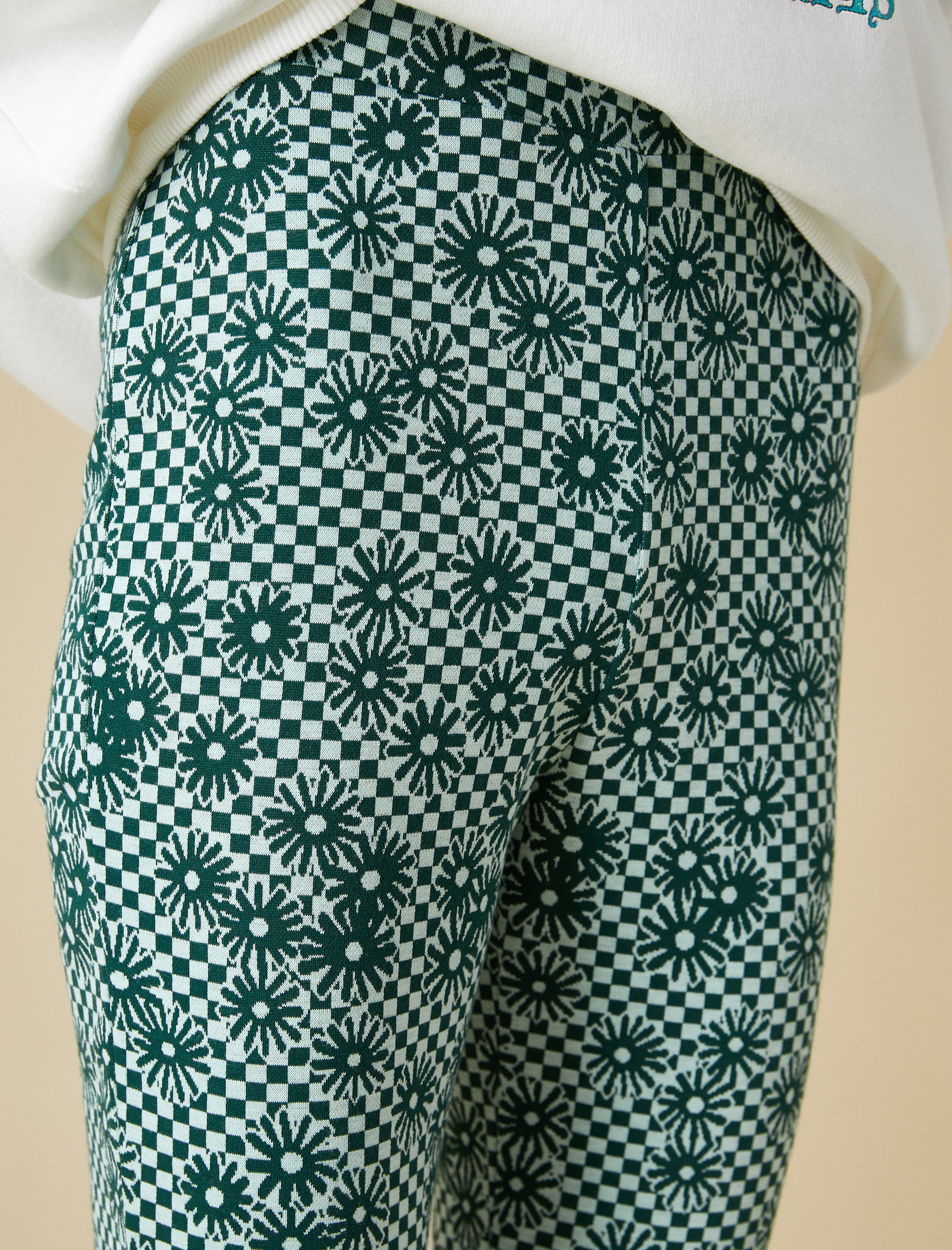   Desenli İspanyol Paça Pantolon