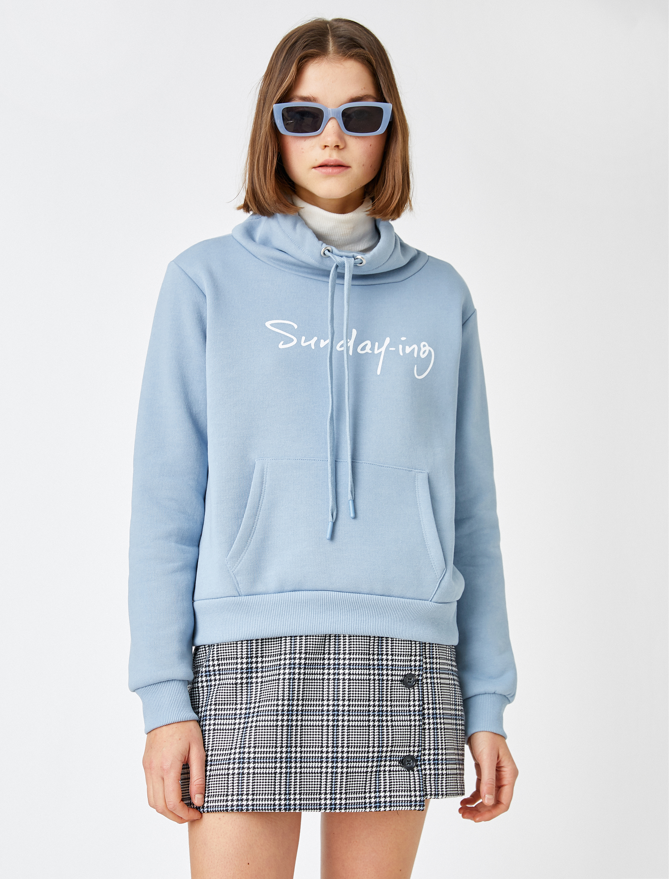   Kapüşonlu Baskılı Sweatshirt