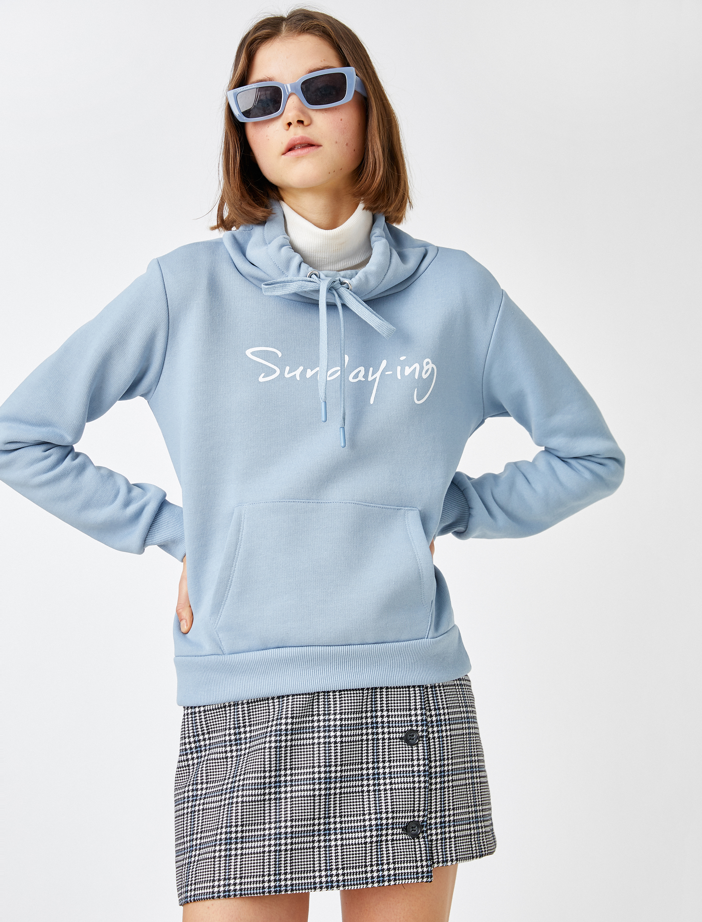   Kapüşonlu Baskılı Sweatshirt