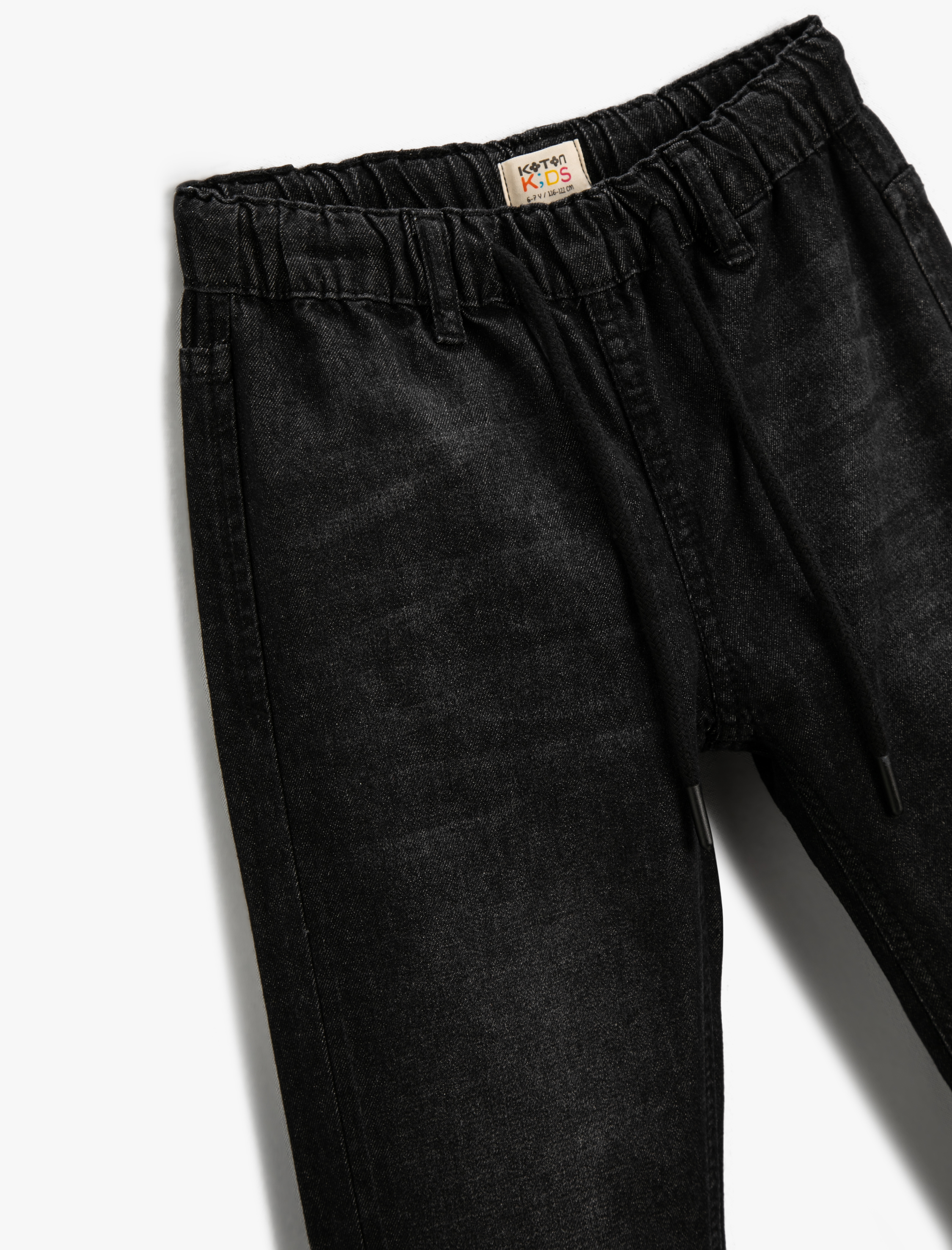  Erkek Çocuk Kot Pantolon Rahat Kesim Beli Bağlamalı Pamuklu Cepli - Loose Jean