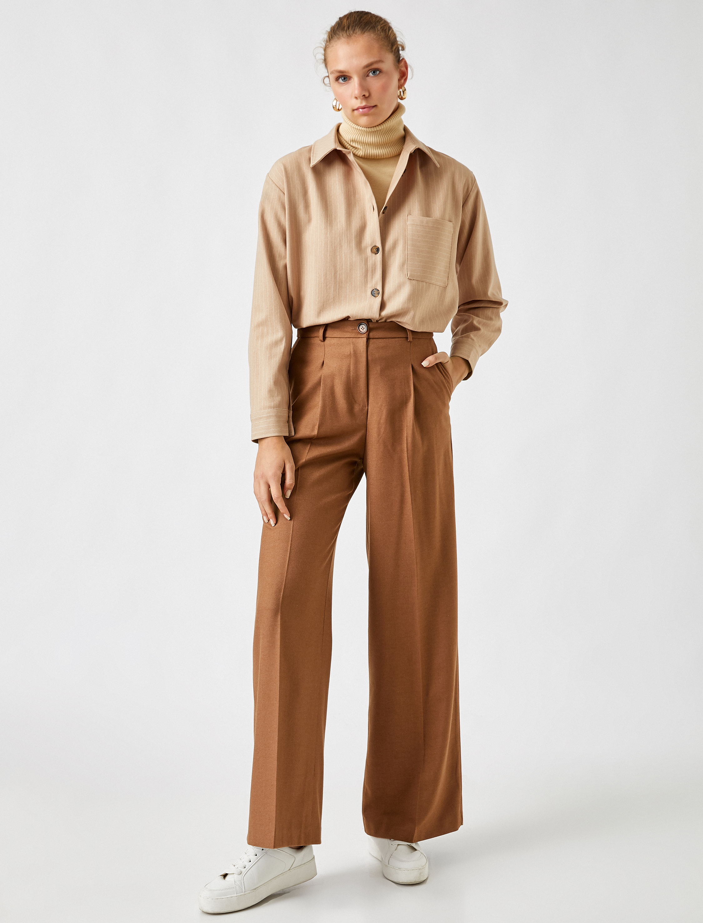   Çizgili Cepli Gömlek Ceket