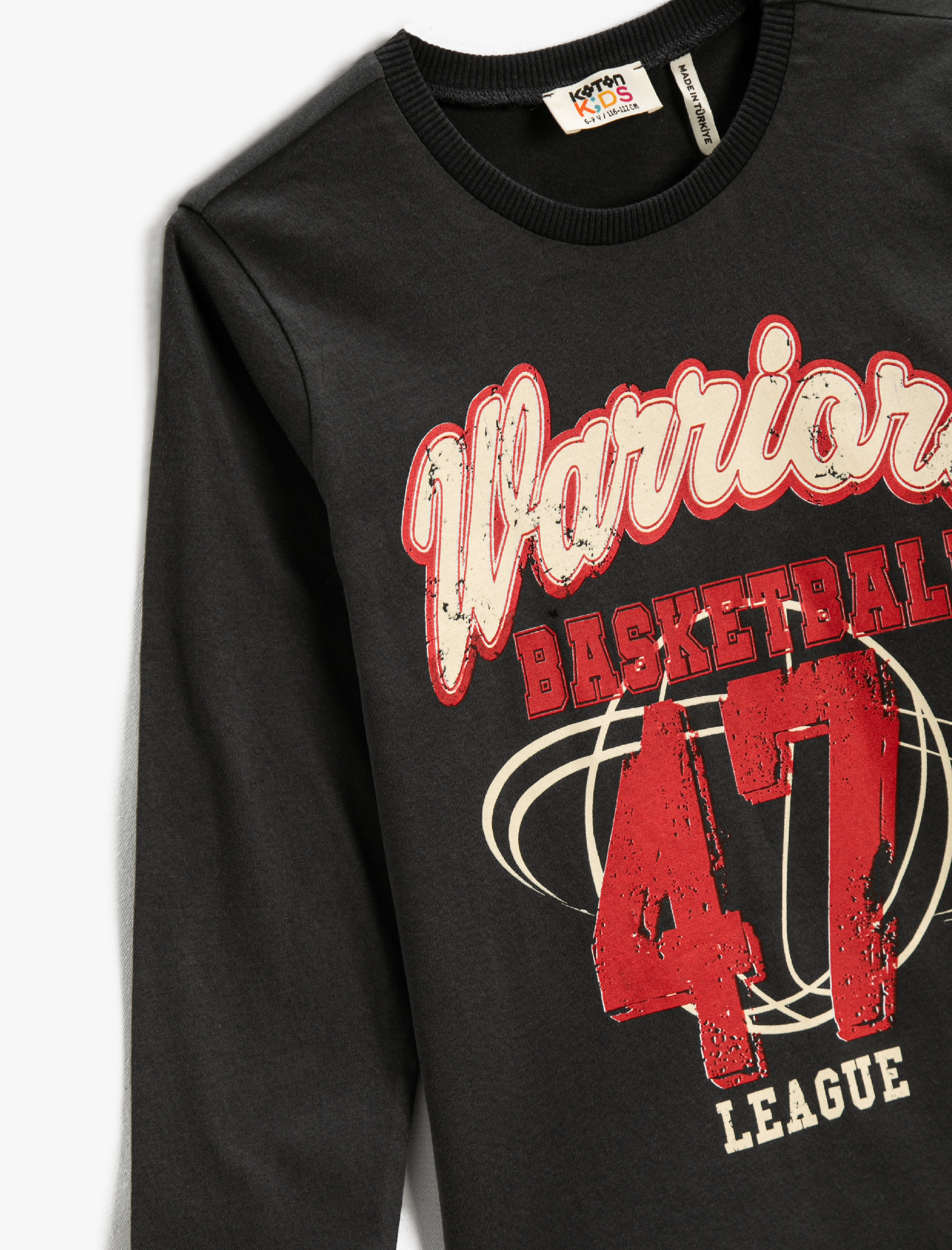 Erkek Çocuk Baskılı Tişört Uzun Kollu Bisiklet Yaka