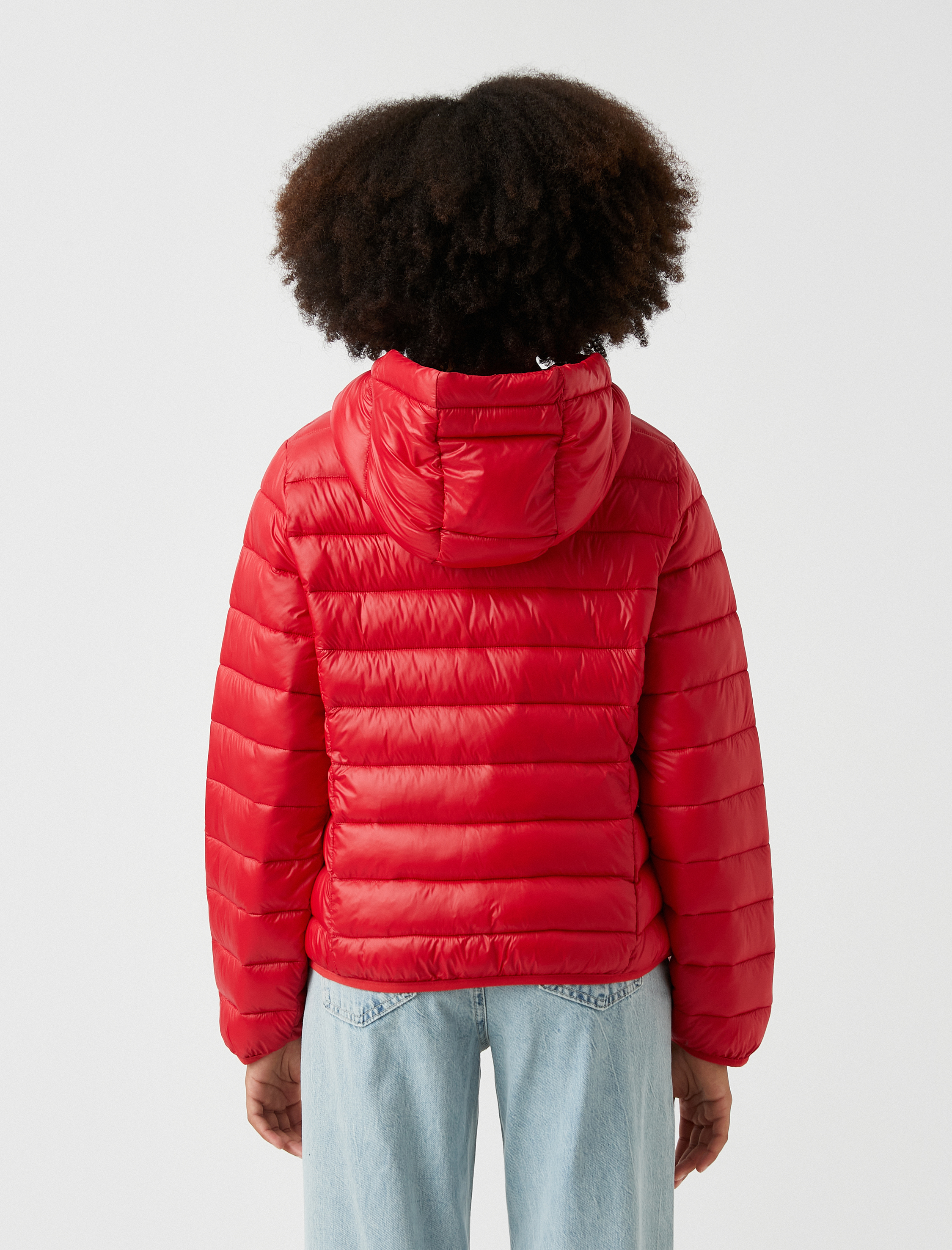   Şişme Mont Kapüşonlu Yazı Baskılı