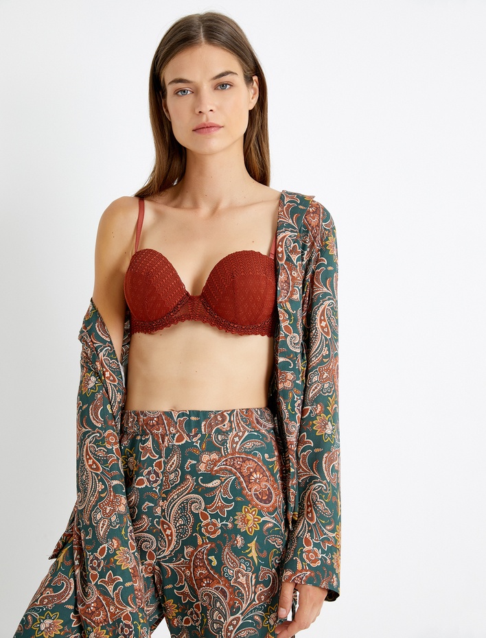  Destekli Sütyen Dantelli Ekstra Dolgulu