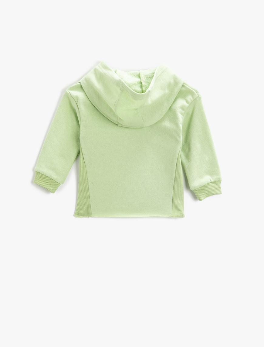  Kız Bebek Kapüşonlu Sweatshirt Pamuklu