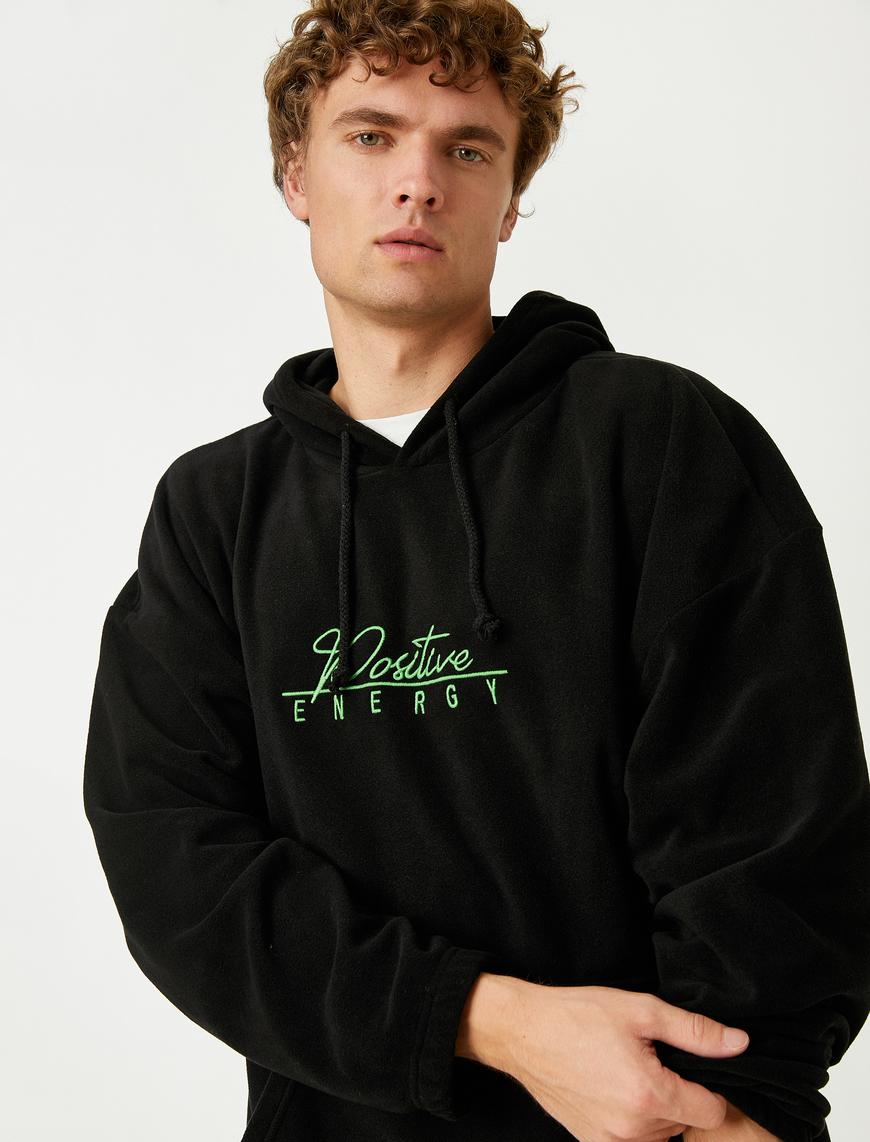   Oversize Polar Kapşonlu Sweatshirt