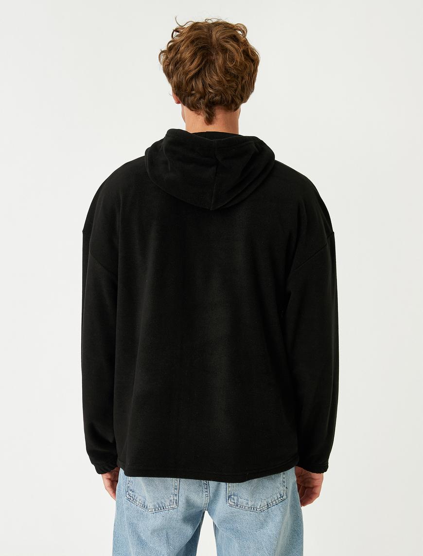   Oversize Polar Kapşonlu Sweatshirt