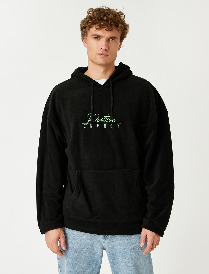   Oversize Polar Kapşonlu Sweatshirt