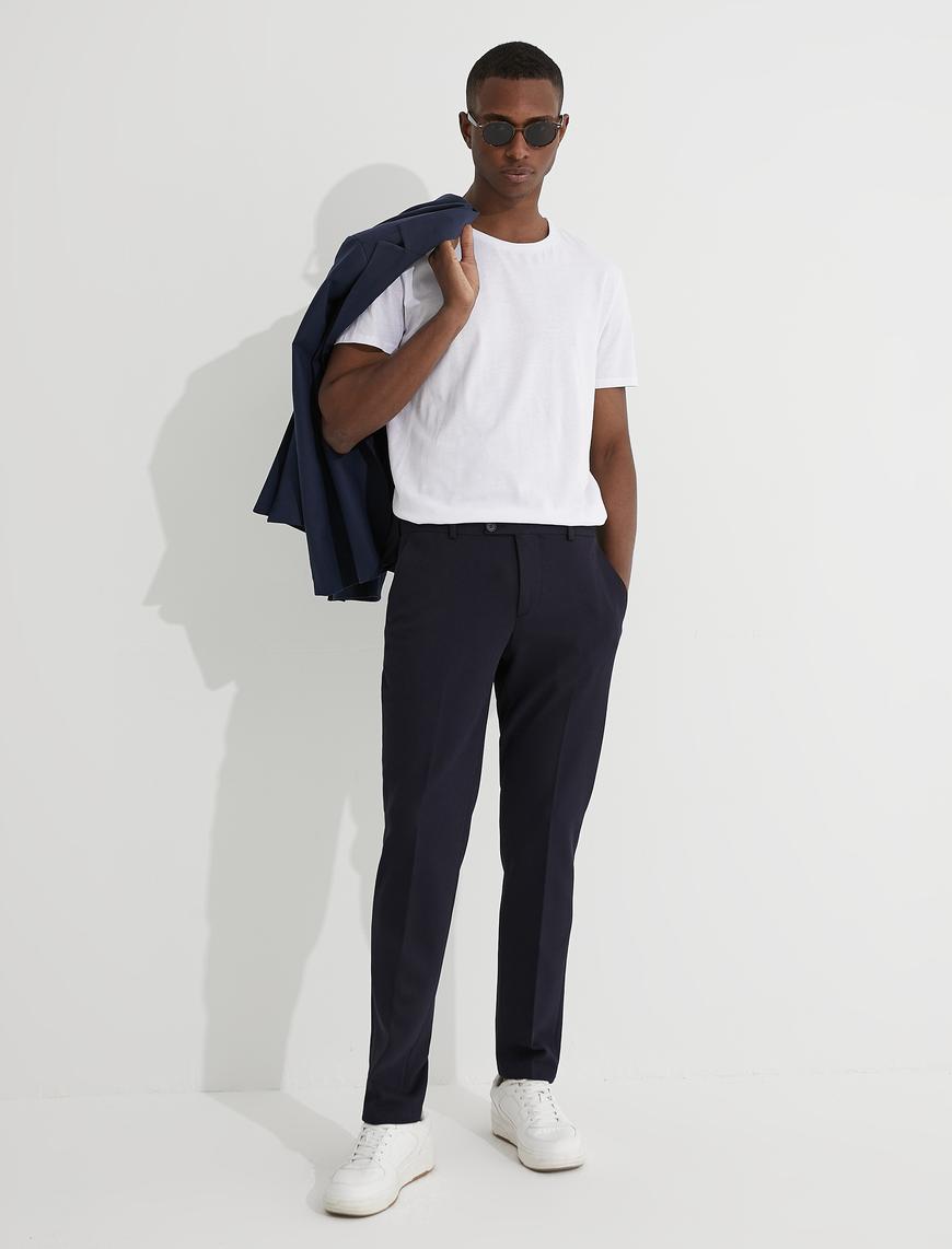   Basic Chino Pantolon Düğmeli