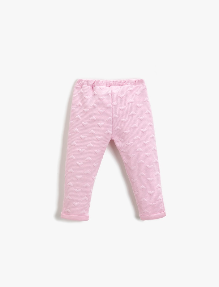 Kız Bebek Kabartmalı Kalp Baskılı Eşofman Altı