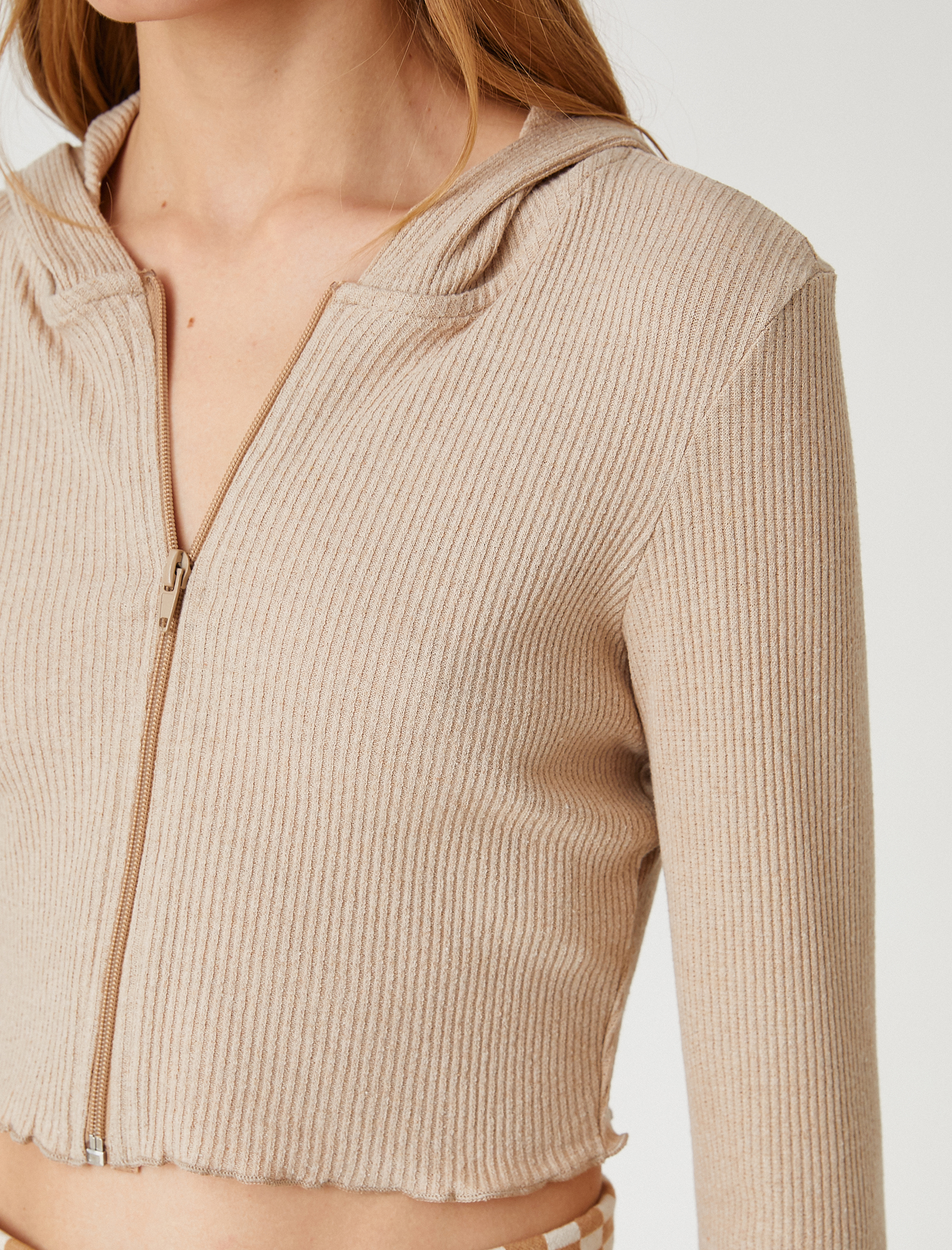   Fermuarlı Fitilli Hırka