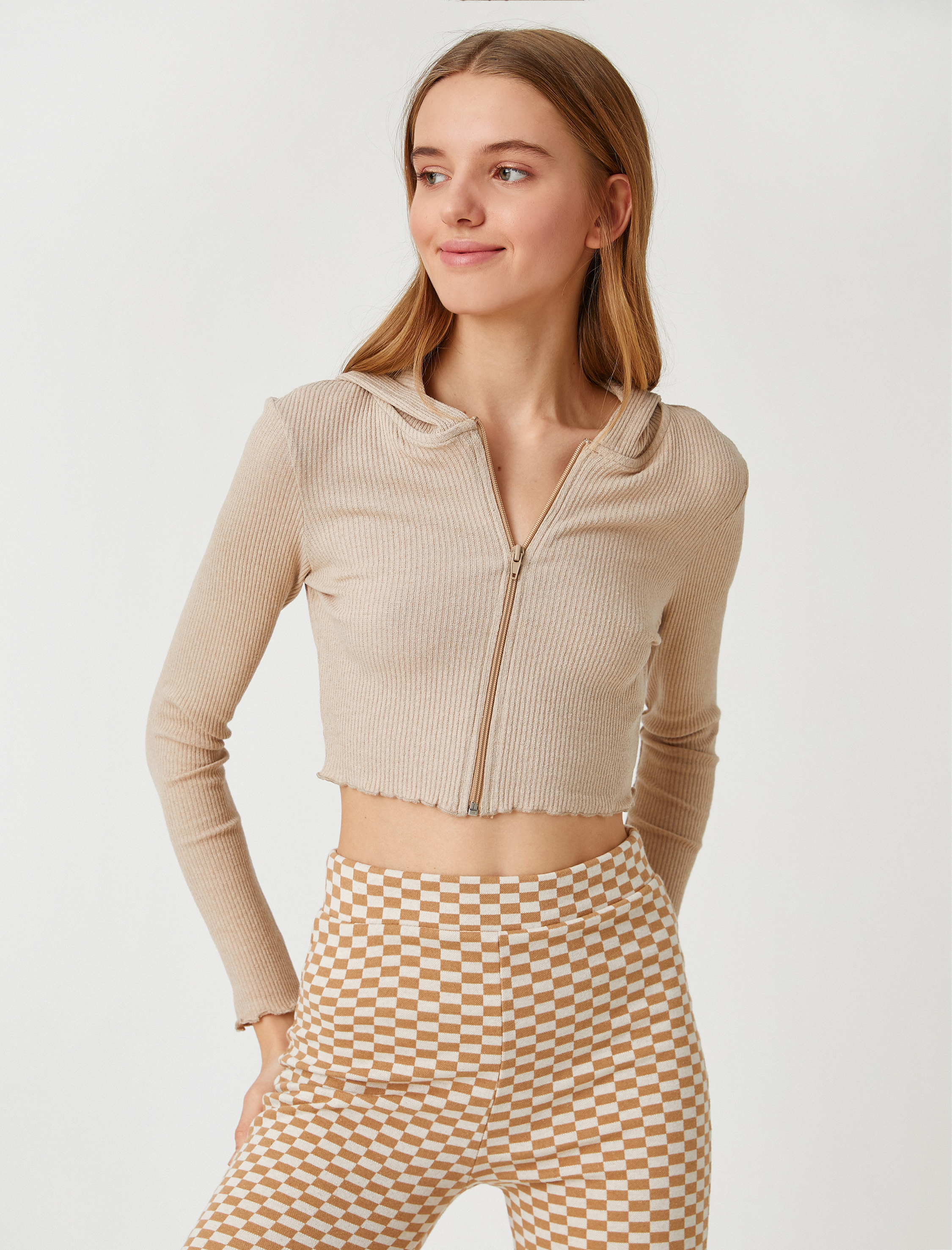   Fermuarlı Fitilli Hırka