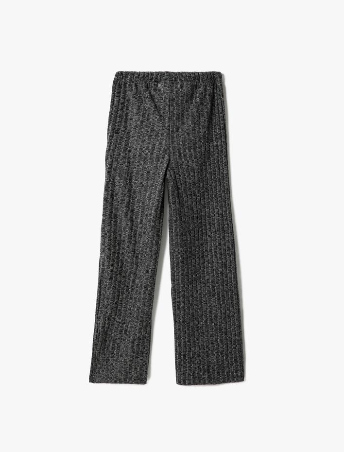 Kız Çocuk Basic Bol Paça Pantolon Ribanalı