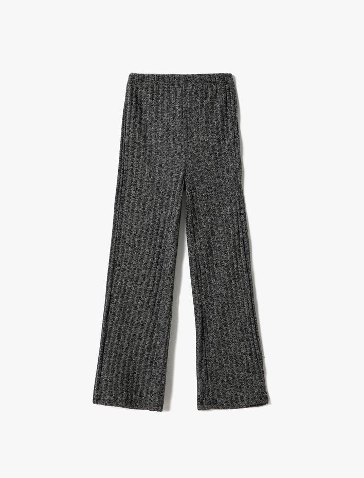 Kız Çocuk Basic Bol Paça Pantolon Ribanalı