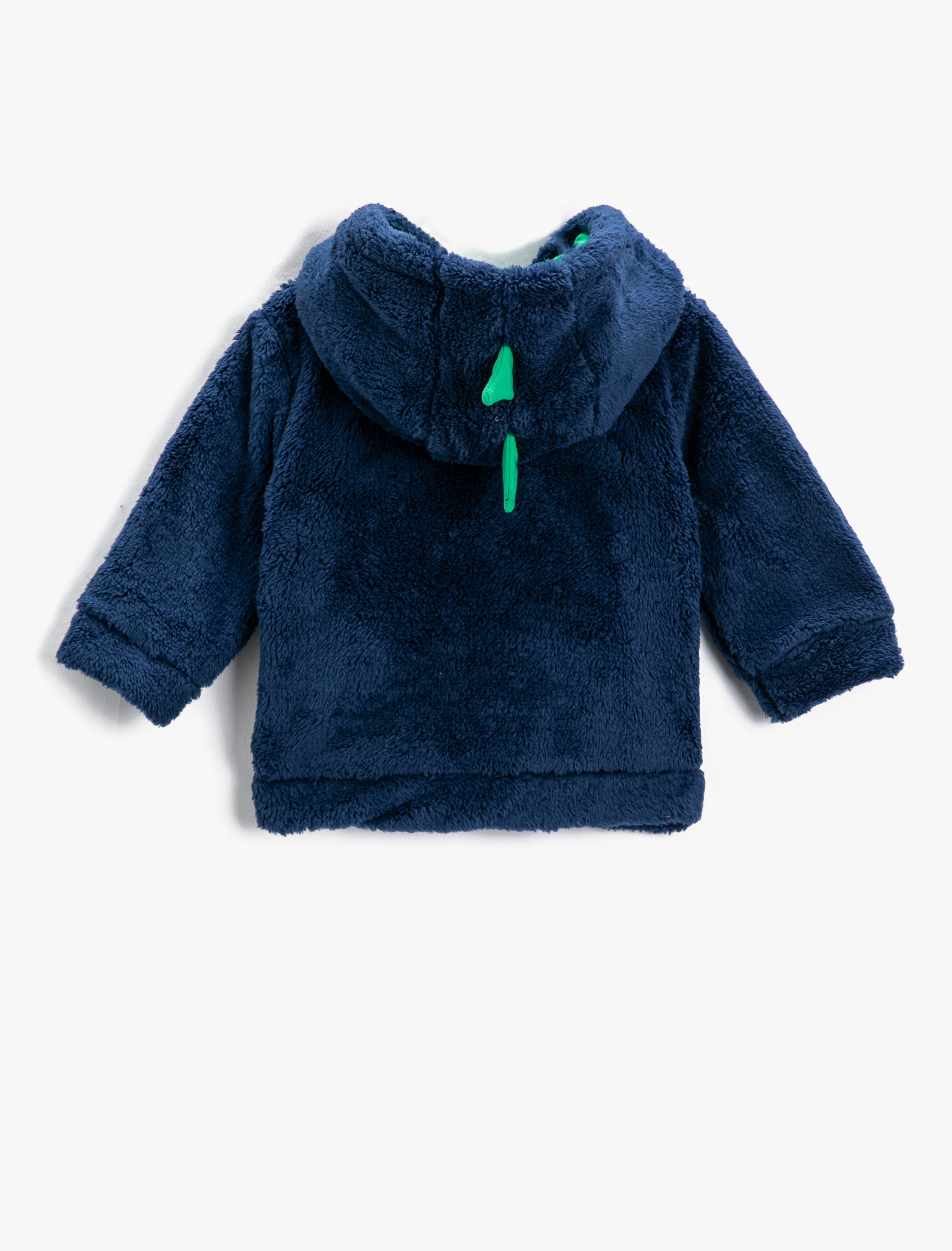  Erkek Bebek Basic Peluş Hırka Fermuarlı Kapüşonlu