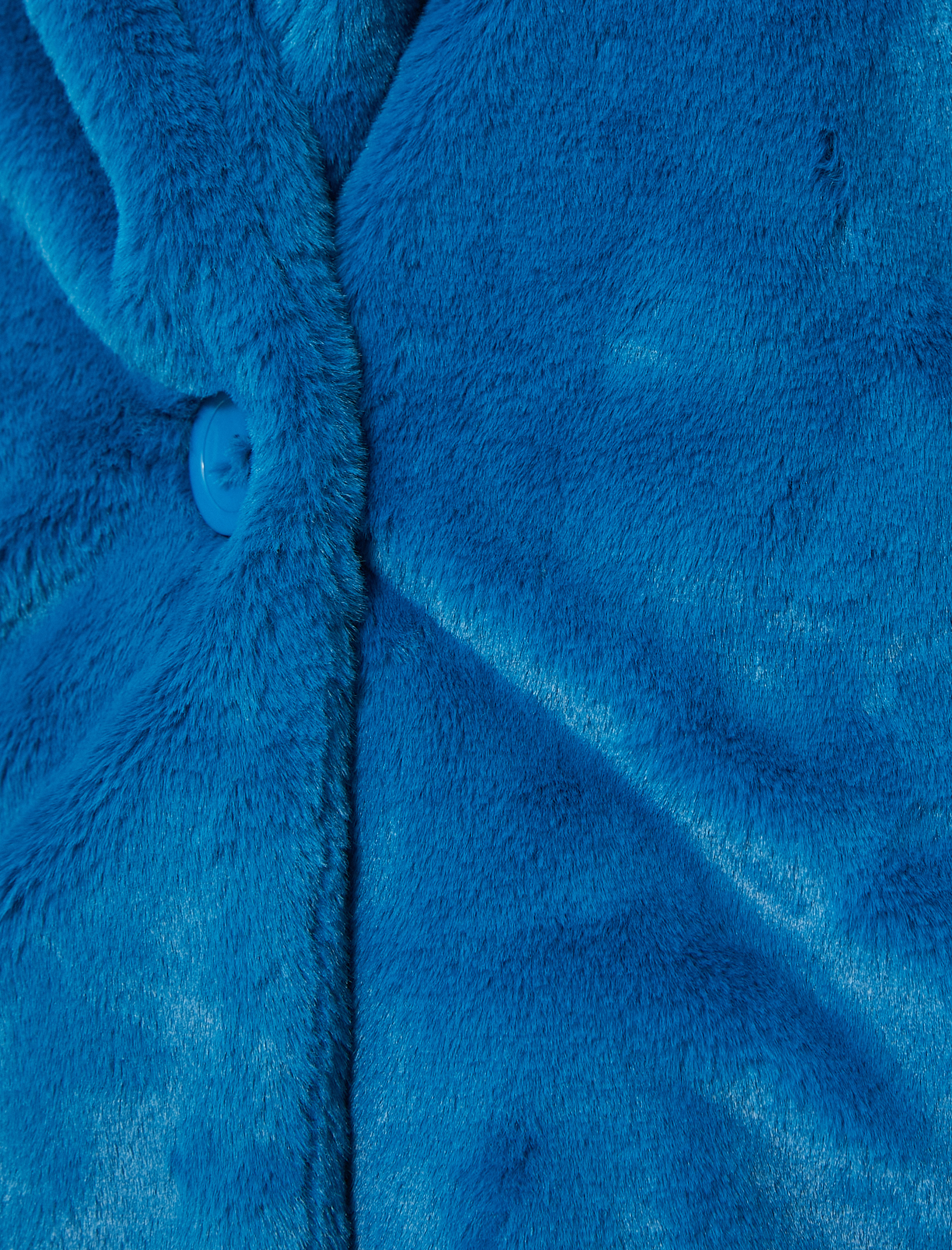   Oversize Uzun Peluş Kaban Cepli Katlı Yaka