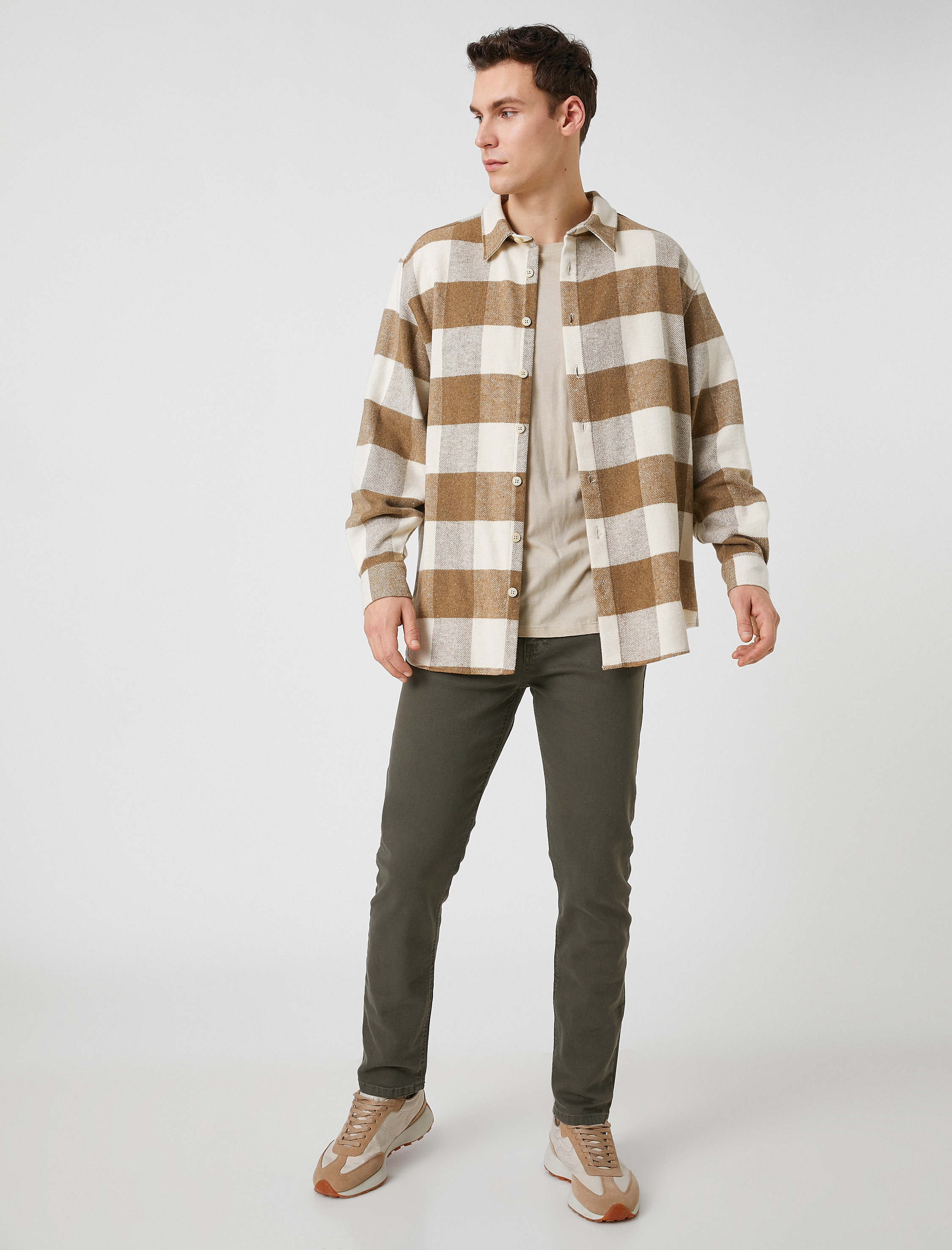   Basic Dokuma Pantolon Düğme Detaylı 5 Cepli