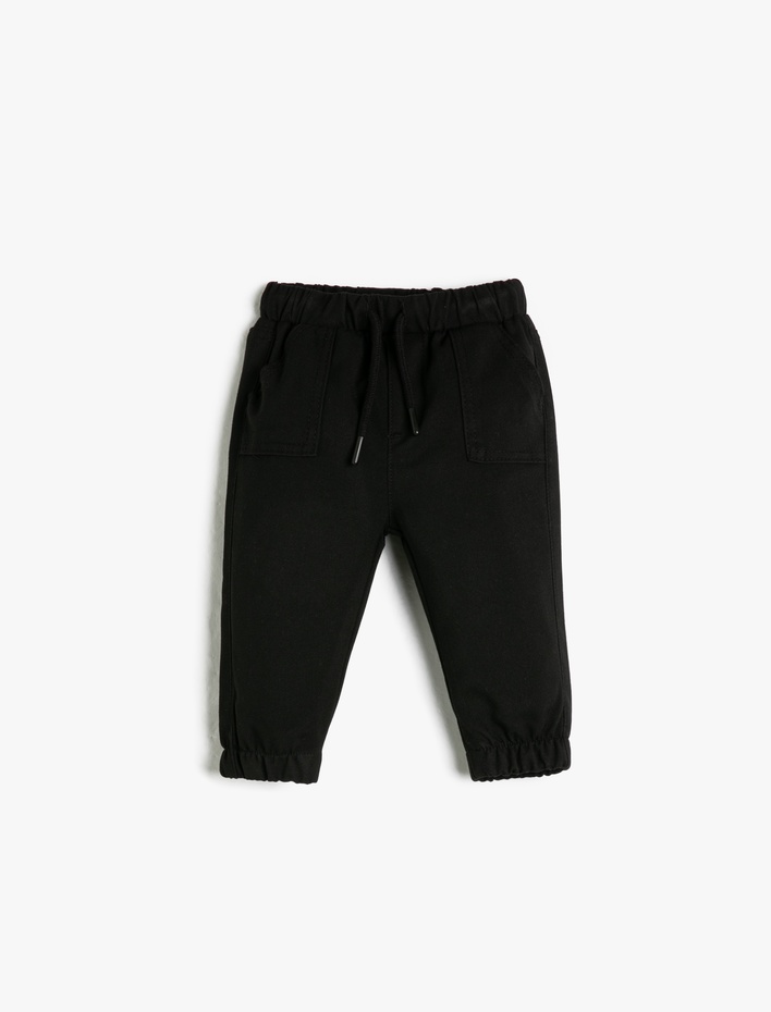 Erkek Bebek Jogger Pantolon Beli Bağlamalı Lastikli Cepli