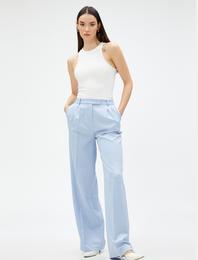 Palazzo Pantolon Pileli Cep Detaylı