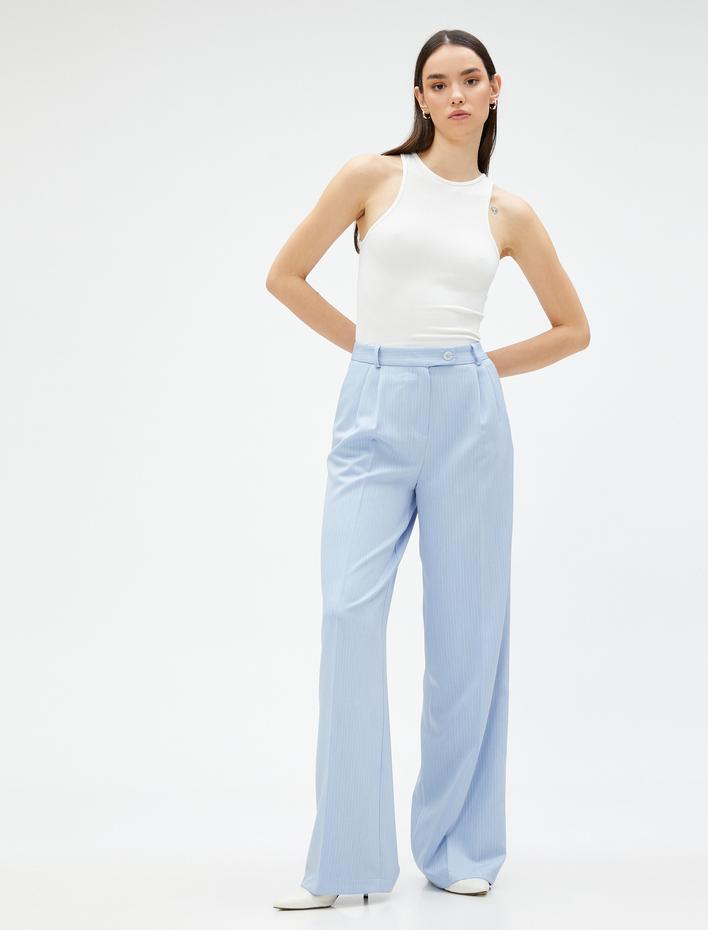  Palazzo Pantolon Pileli Cep Detaylı