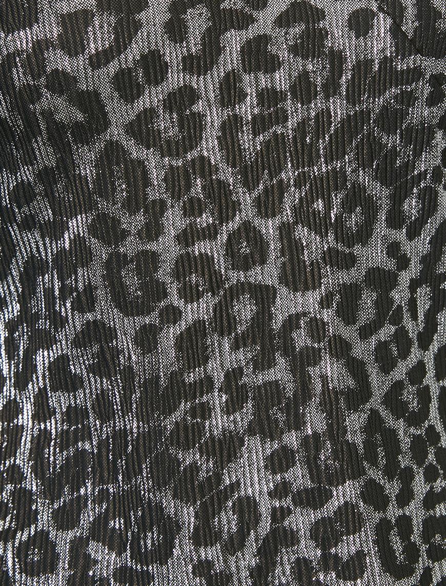   Leopar Desenli Abiye Bluz