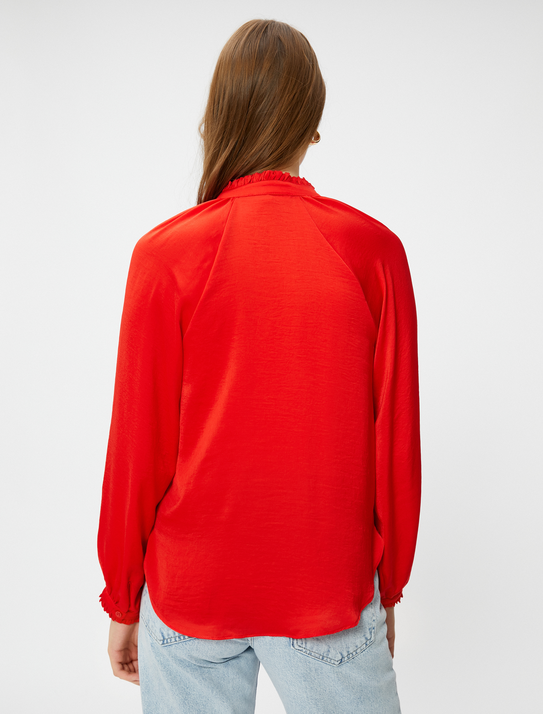   Boho Bluz Dik Yaka Bağlama Detaylı