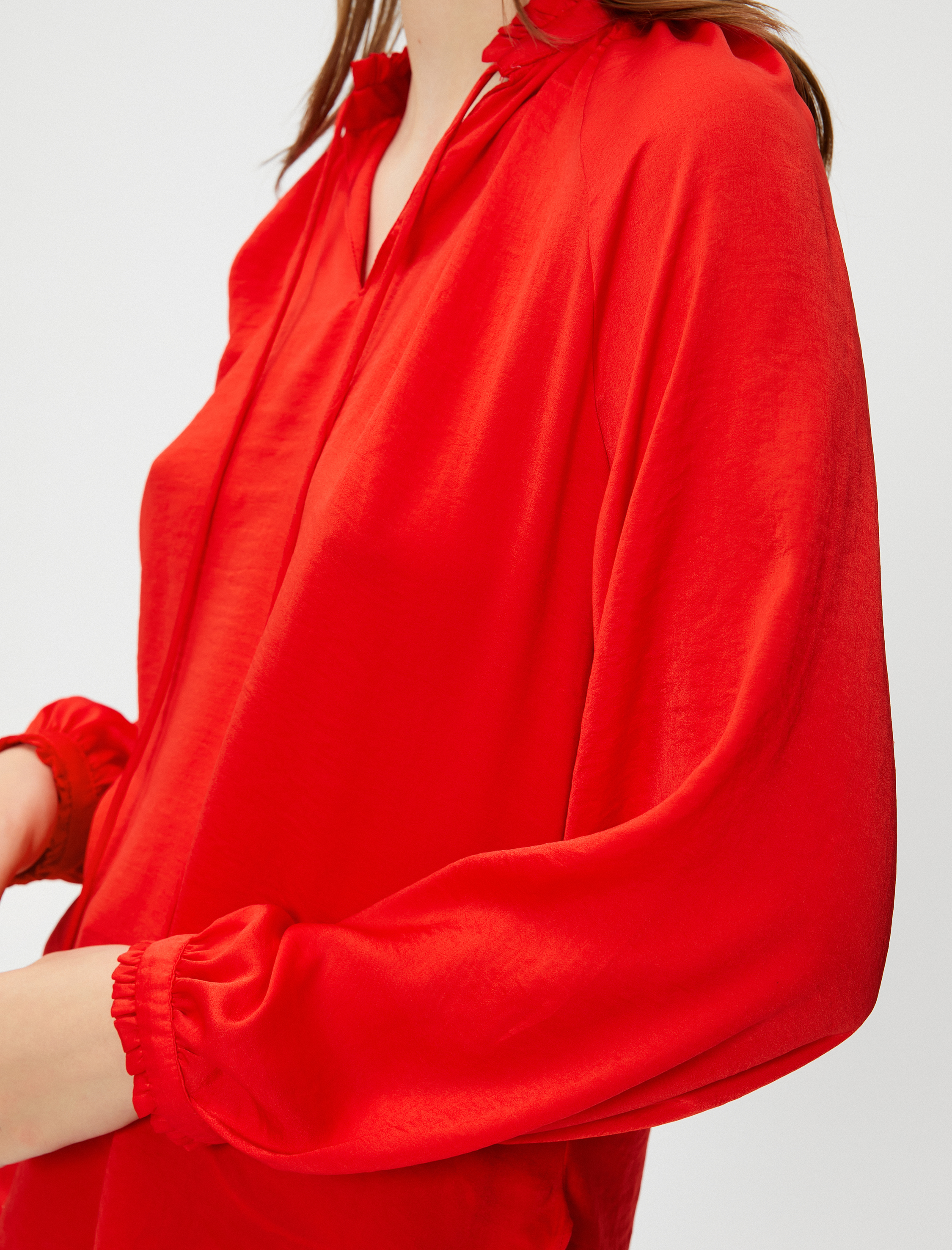   Boho Bluz Dik Yaka Bağlama Detaylı