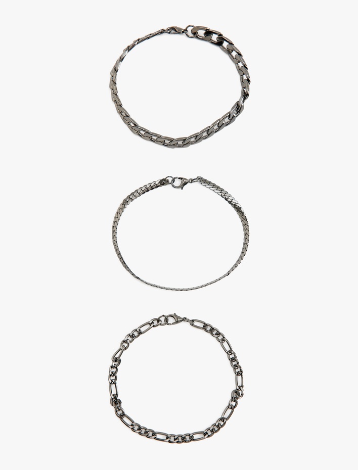 Erkek Zincir Bileklik Seti 3'lü