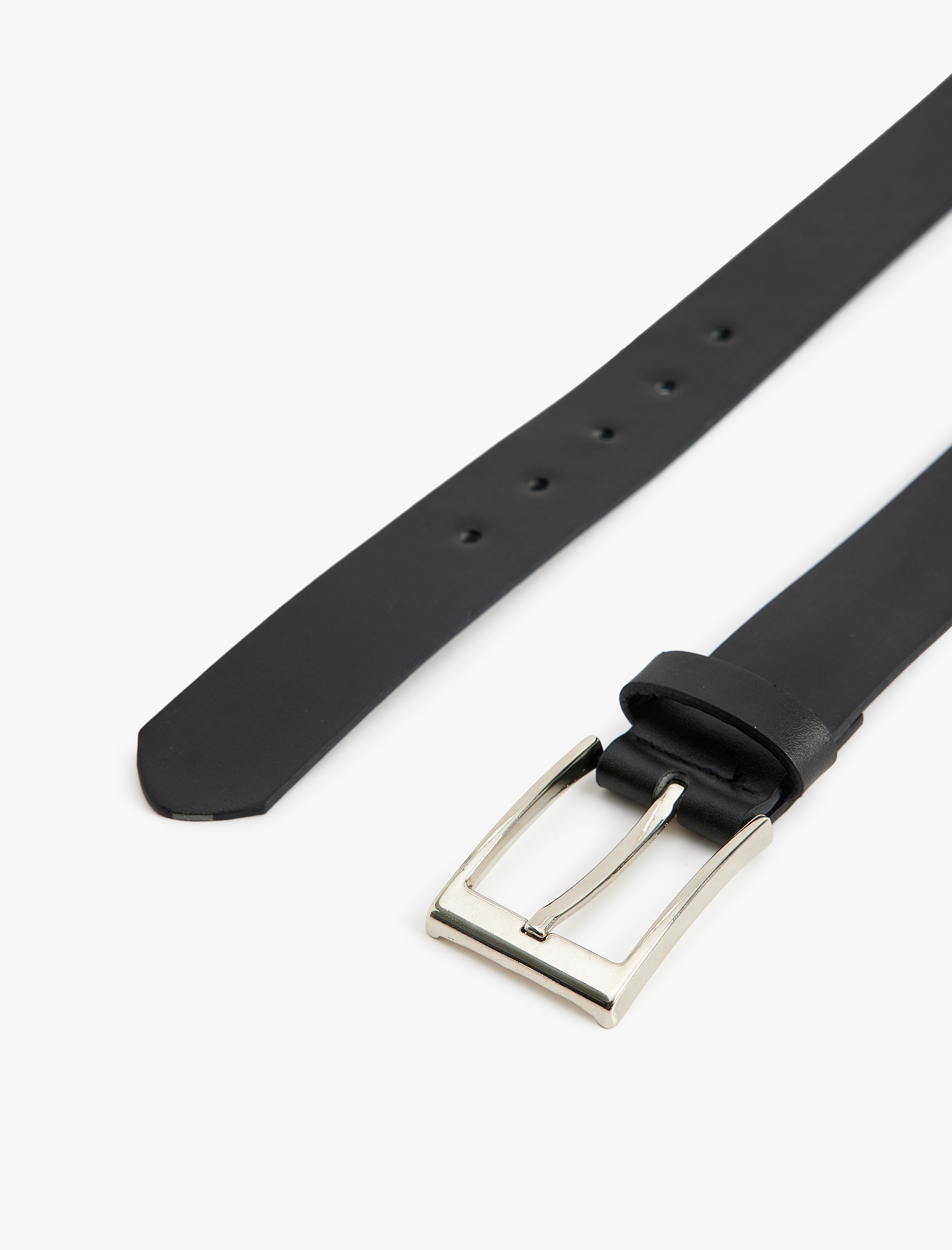  Erkek Kemer Suni Deri Geometrik Tokalı