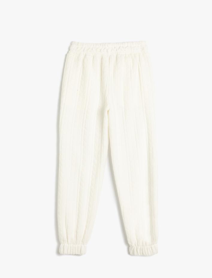 Kız Çocuk Polar Eşofman Altı Jogger Cepli Beli Lastikli