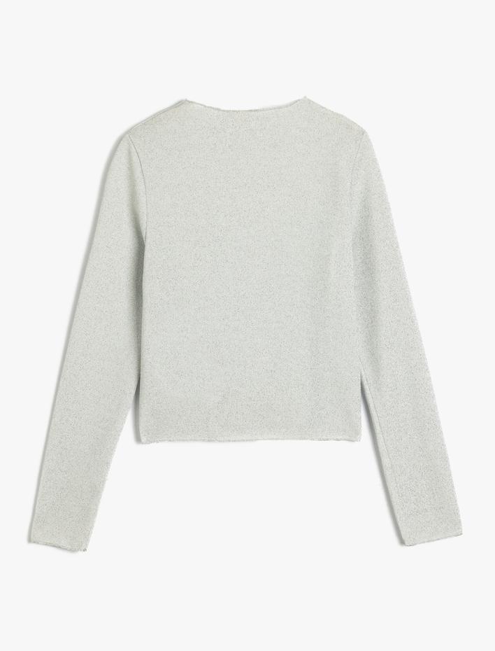 Kız Çocuk Bluz Uzun Kollu Bisiklet Yaka Dikiş Detaylı