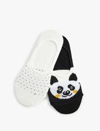 Babet Çorap Seti 2'li Çok Renkli Panda Desenli