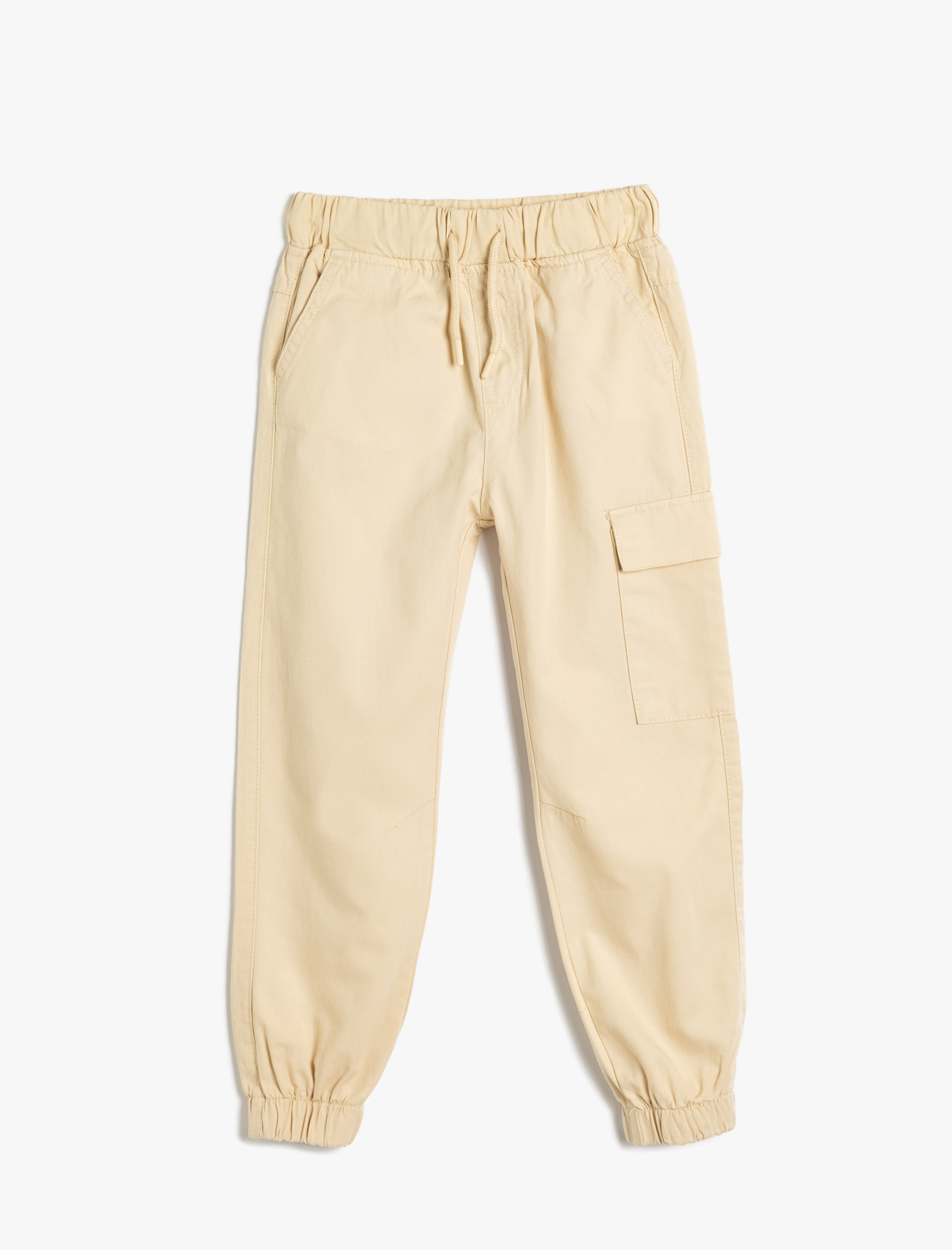  Erkek Çocuk Jogger Pantolon Kargo Cepli Beli Bağlamalı Pamuklu