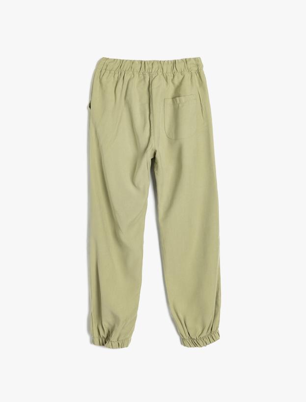 Jogger Pantolon Cep Detaylı Viskon Kumaş_1