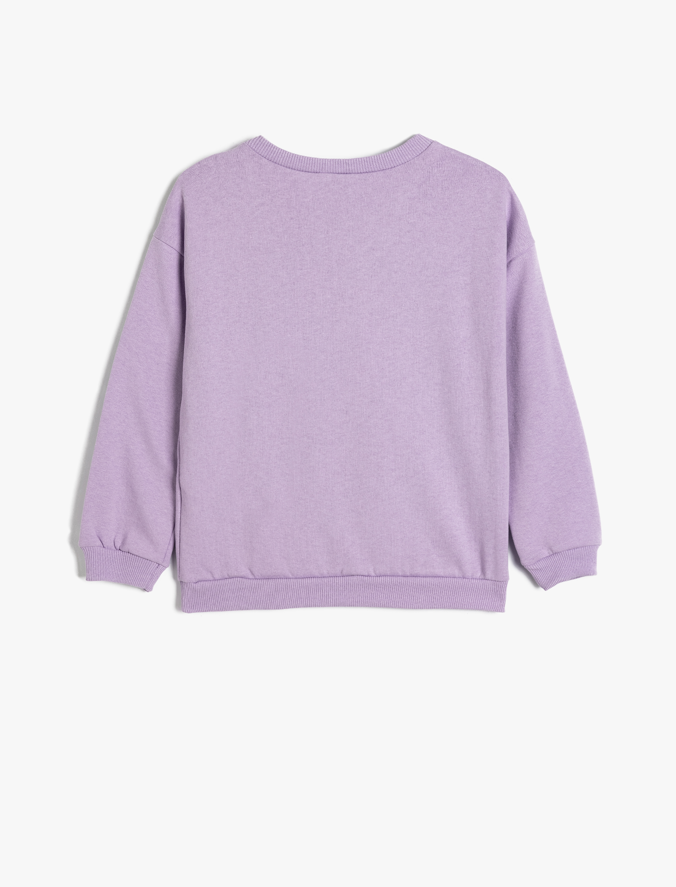  Kız Çocuk Sweatshirt Unicorn Baskılı Bisiklet Yaka Uzun Kollu Pamuklu Şardonlu