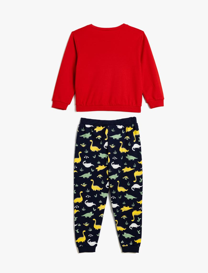  Erkek Bebek Pamuklu Pijama Takımı Dinozor Baskılı