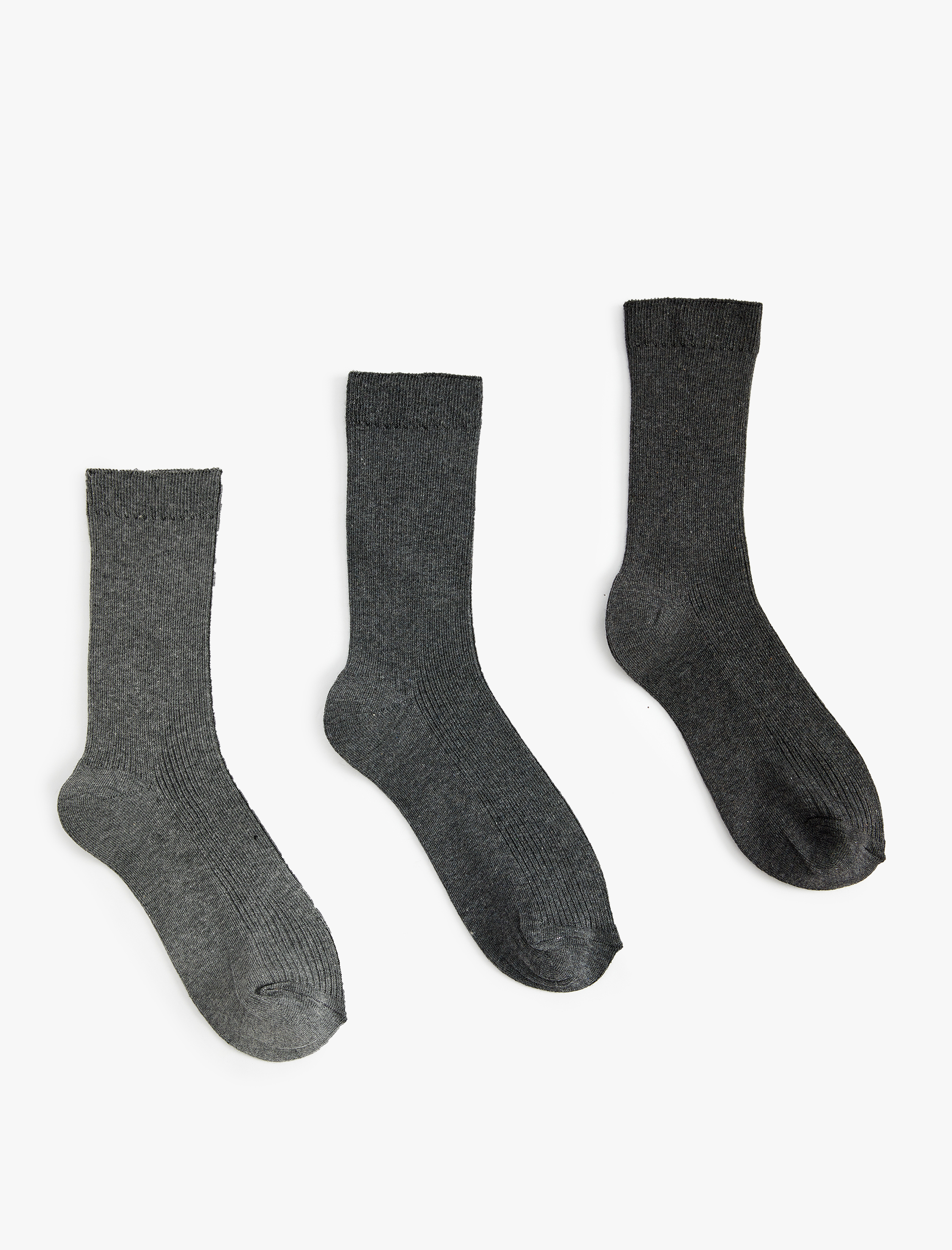  Kadın 3'lü Soket Çorap Seti Çok Renkli Dokulu