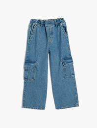 Kargo Kot Pantolon Bol Paça Pamuklu - Wide Leg Jean