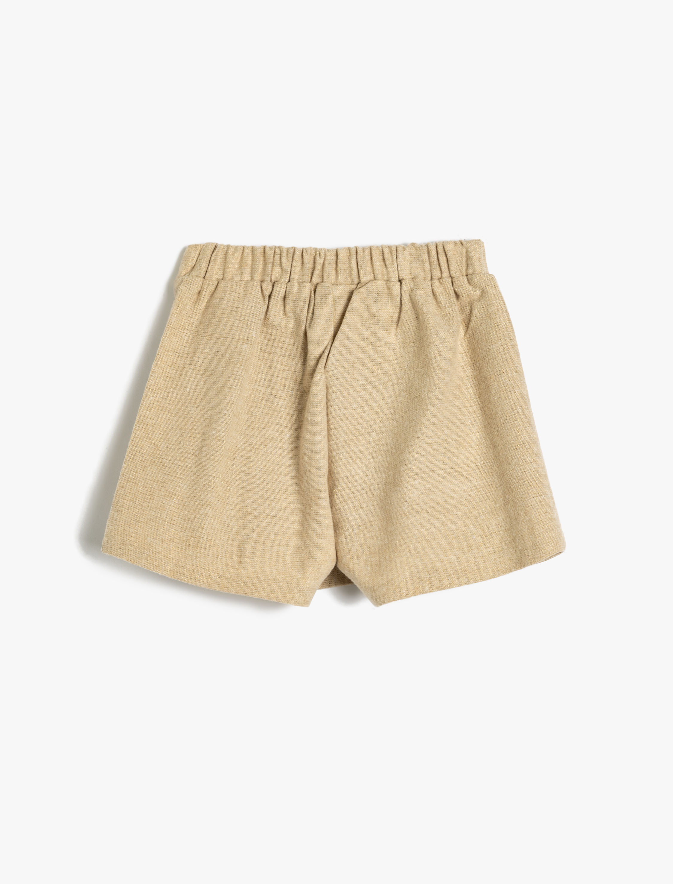  Kız Çocuk Pile Detaylı Beli Lastikli Kruvaze Şort Etek