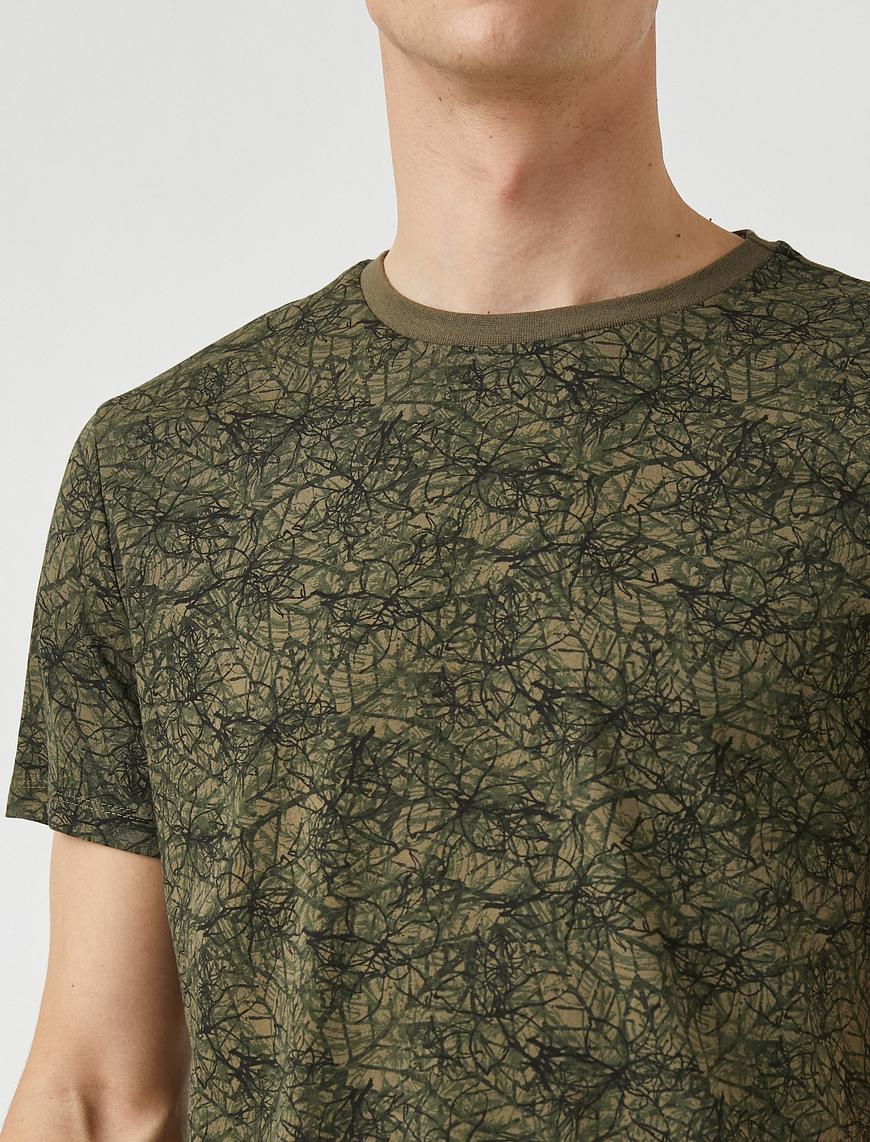   Slim Fit Desenli Tişört