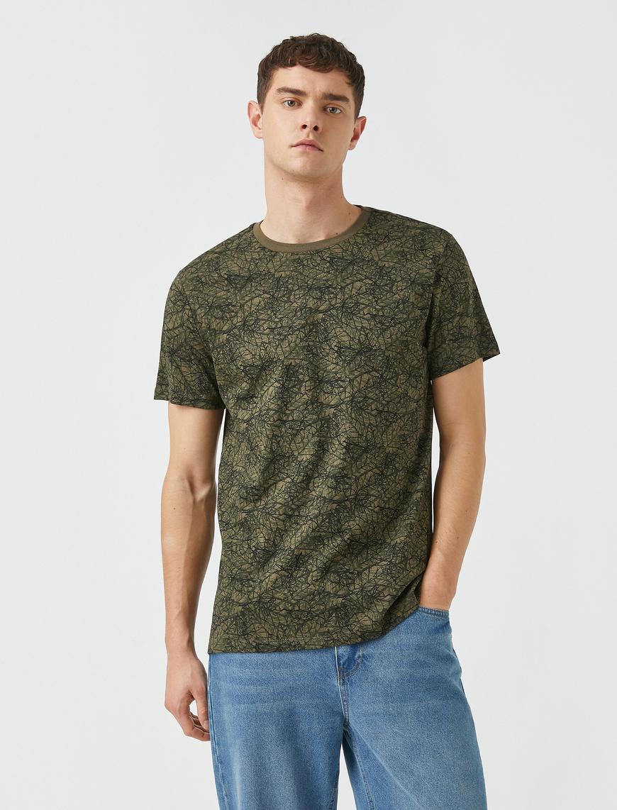   Slim Fit Desenli Tişört