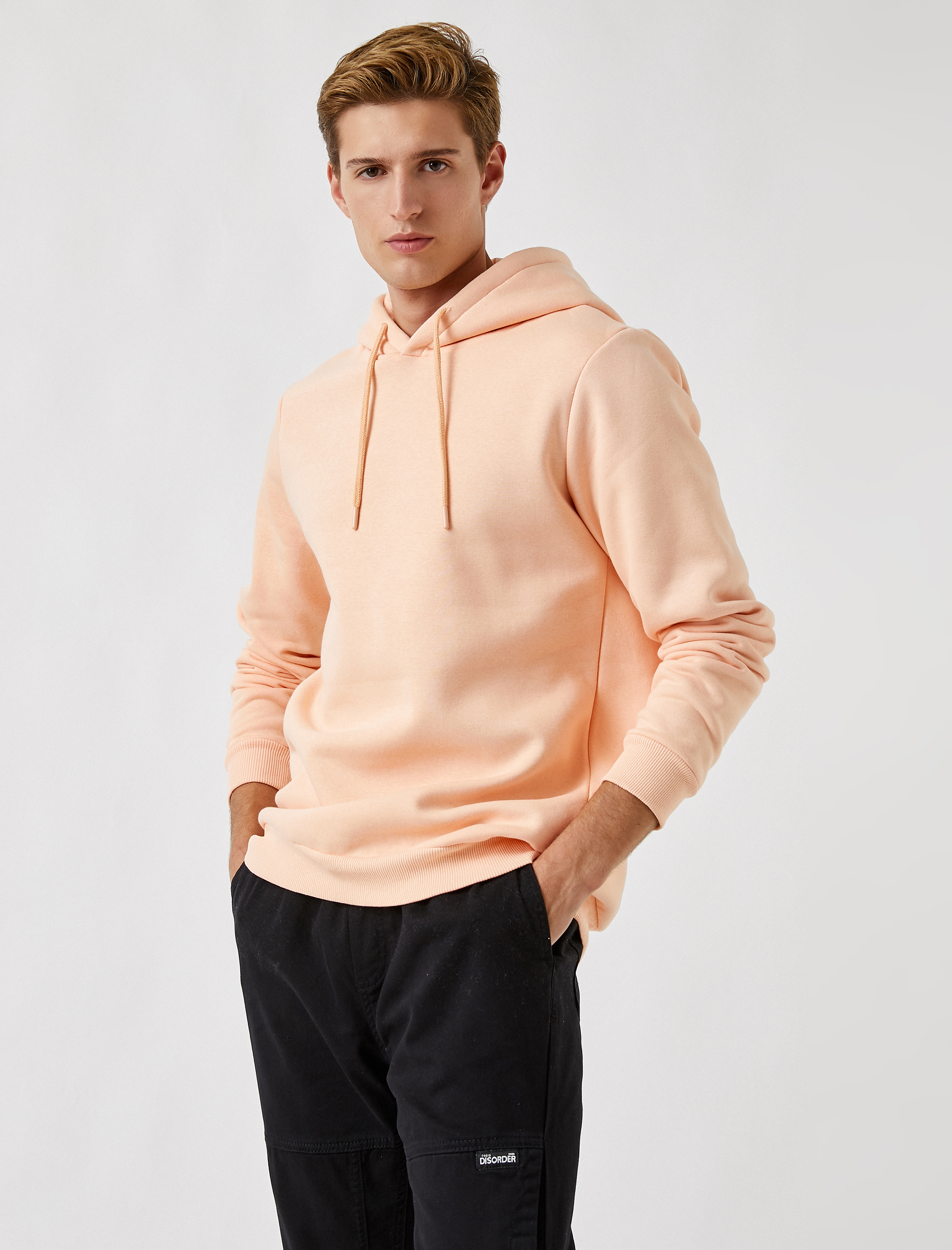   Basic Kapşonlu Sweatshirt Şardonlu