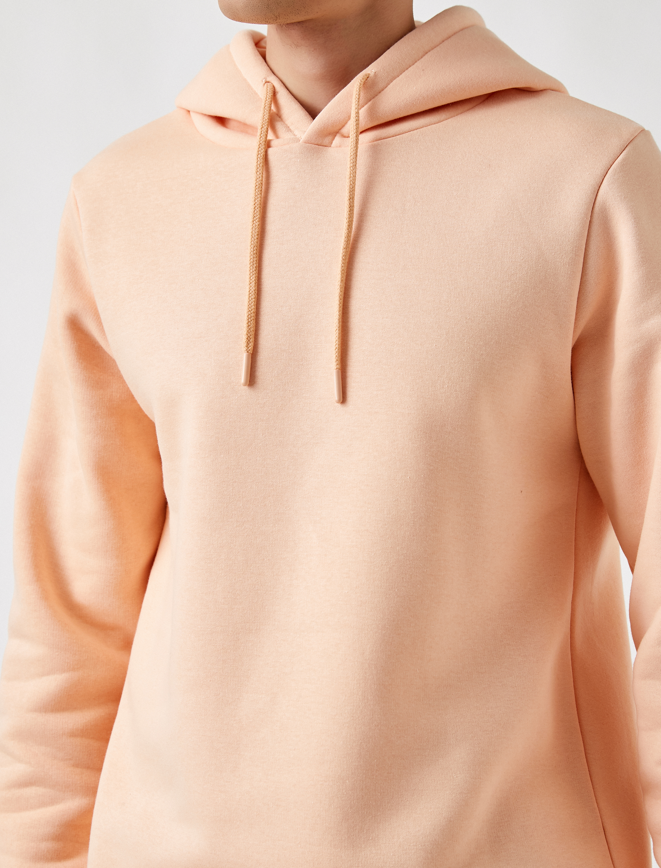   Basic Kapşonlu Sweatshirt Şardonlu