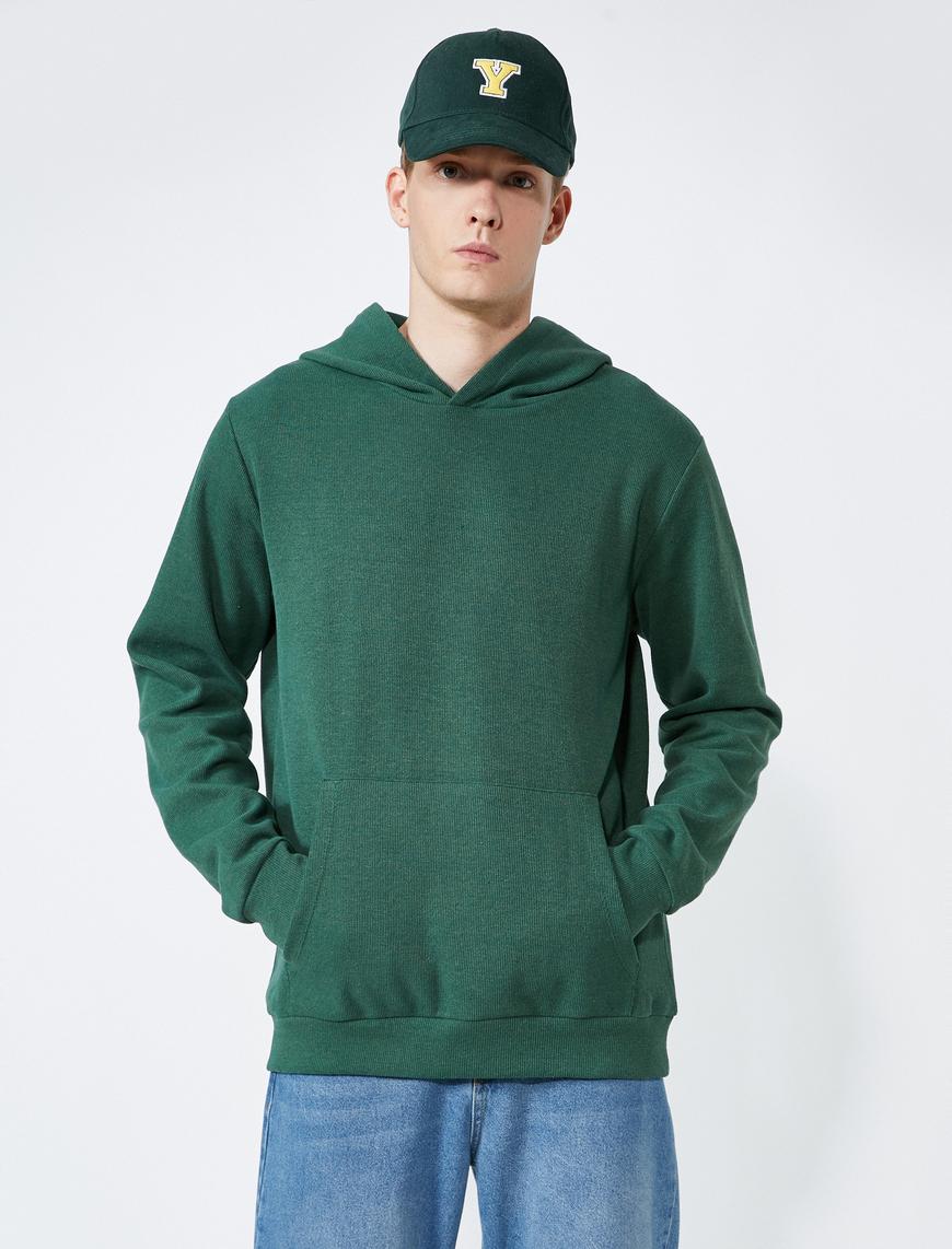   Fitilli Kapüşonlu Sweatshirt