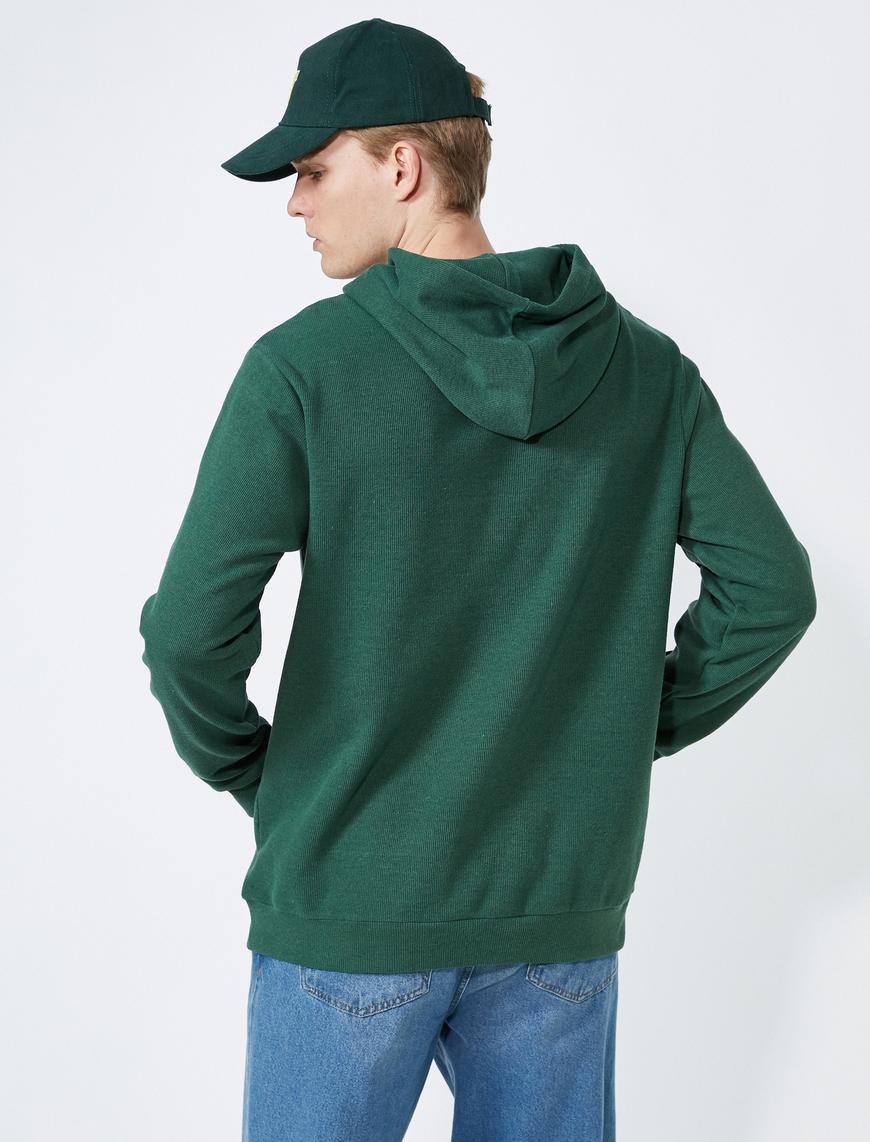   Fitilli Kapüşonlu Sweatshirt