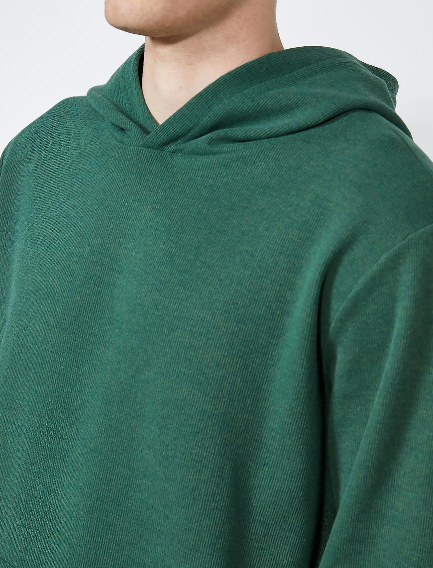   Fitilli Kapüşonlu Sweatshirt
