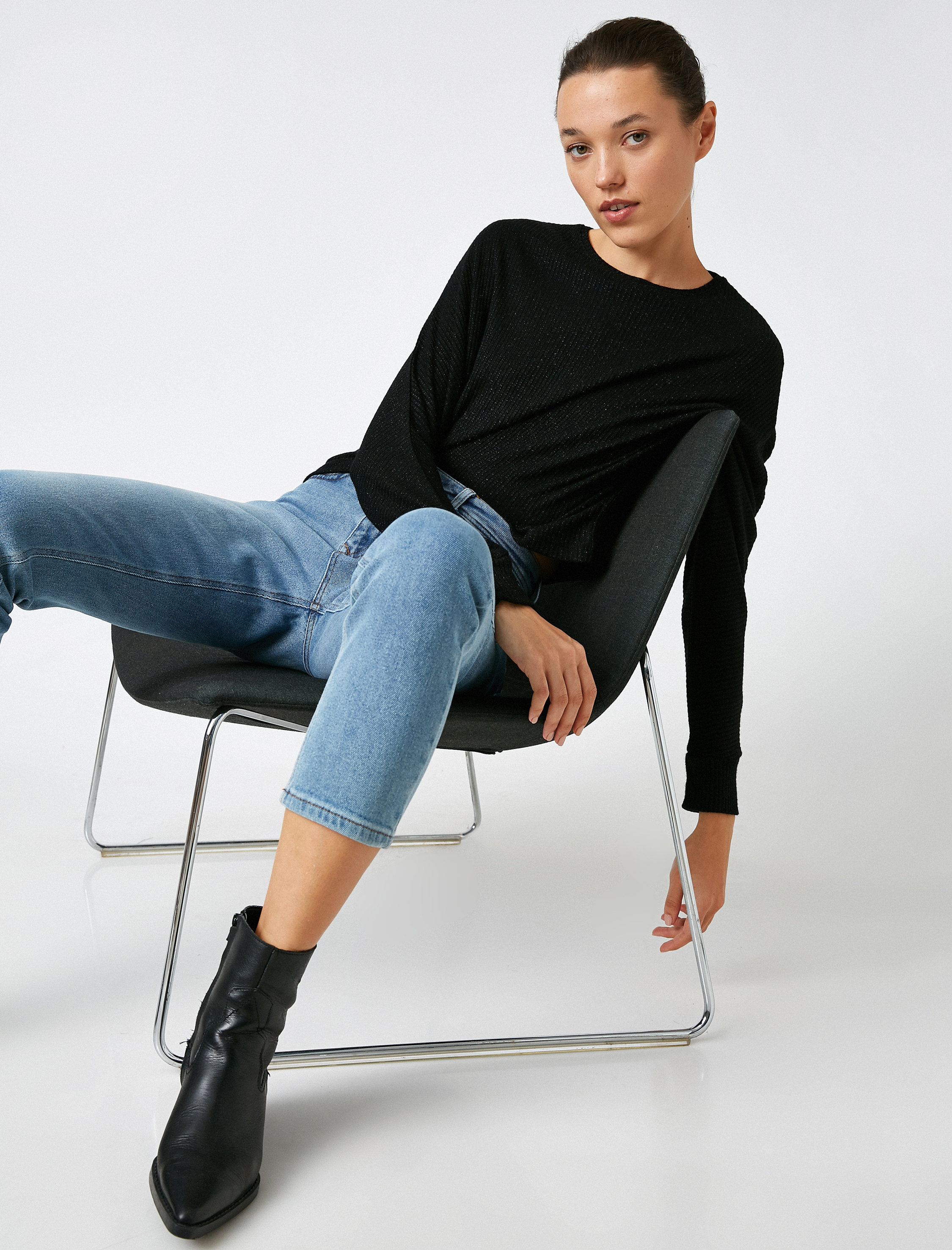   Bisiklet Yaka Oversize Kazak