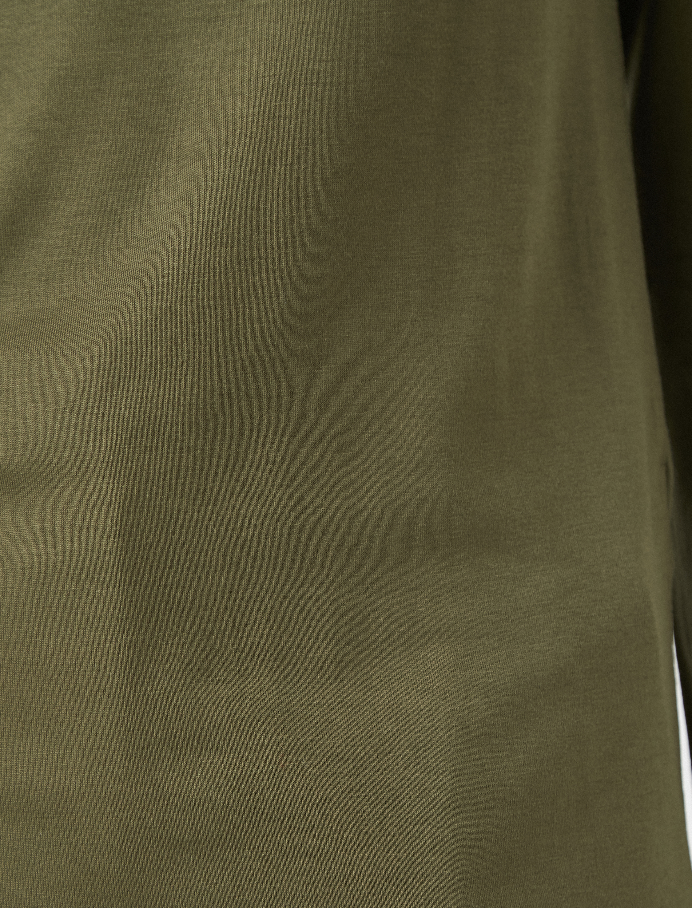   Uzun Kollu Tişört Tül Detaylı Yuvarlak Yaka